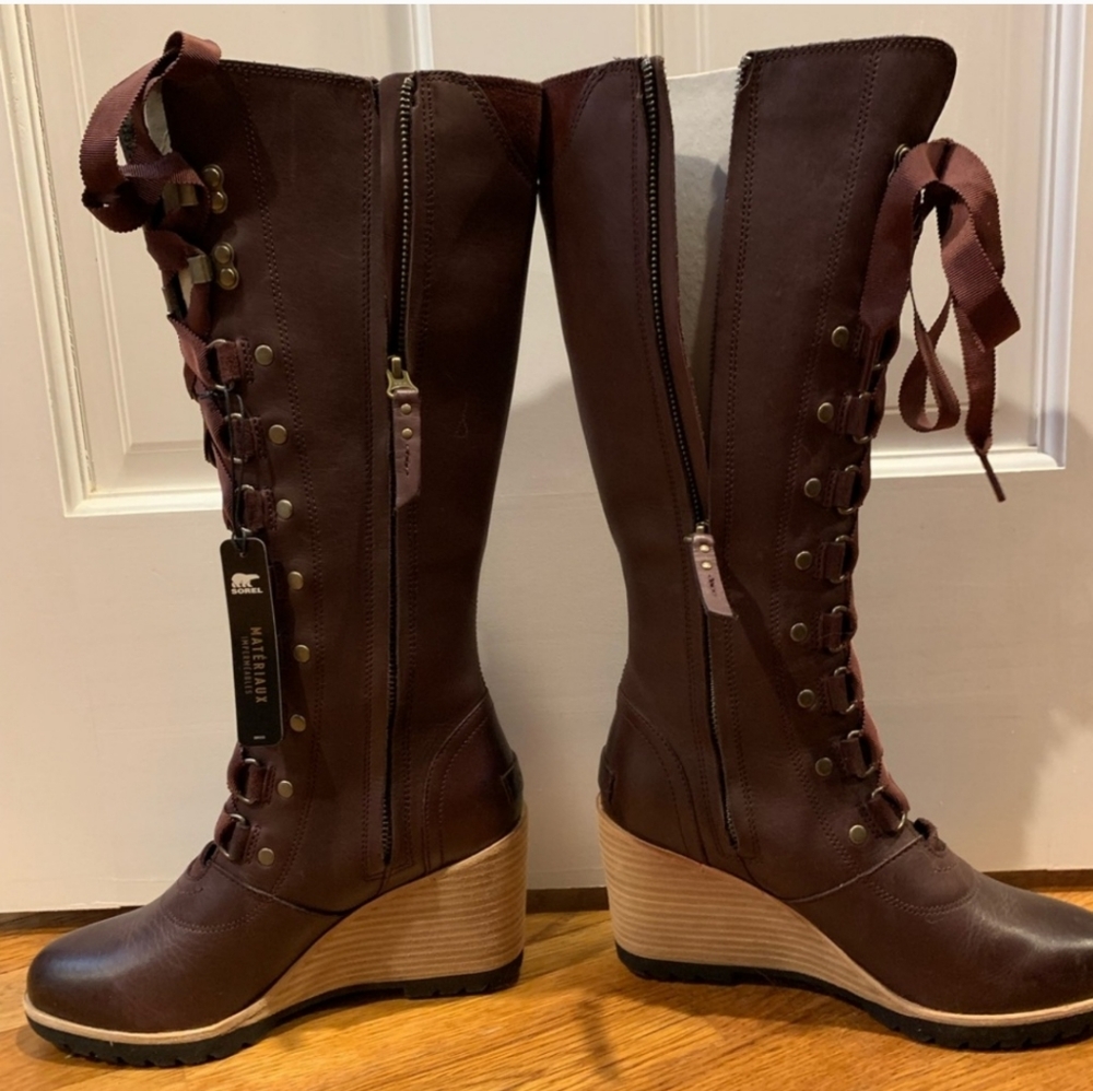 *New* Sorel After Hours No Tongue Wedge Tall Boots - Picture 3 of 4